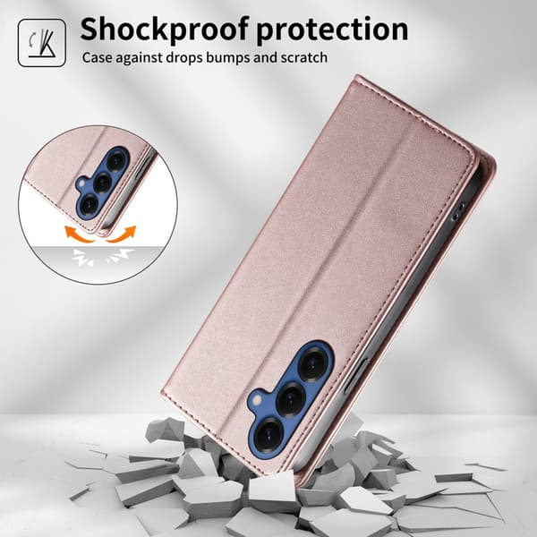 Plånboksfodral för Samsung Galaxy S26 Ställfunktion Konstläder - Rosa