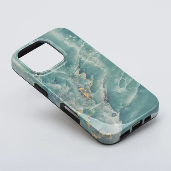 Forcell Telefontaske til iPhone 15 Pro MagSafe Mirage - Grøn Marmor Grön