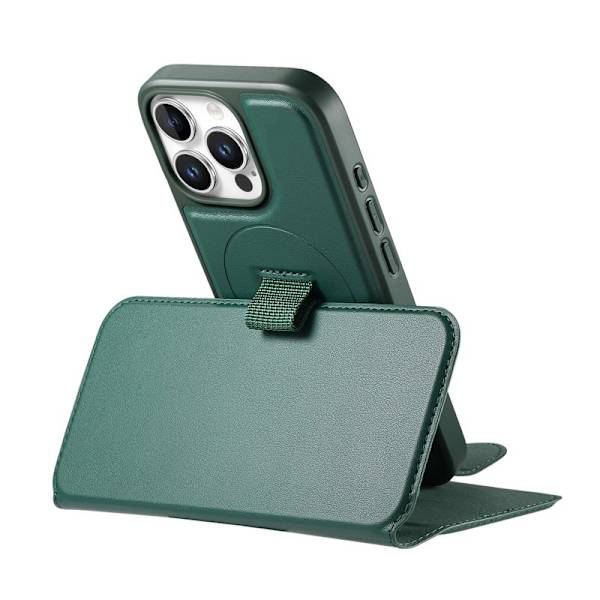 CASENEO iPhone 16 Pro Max Plånboksfodral Konstläder - Grön