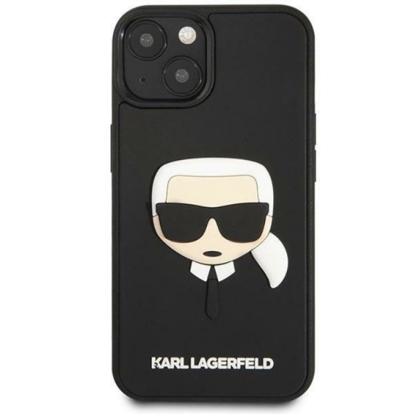 Karl Lagerfeld iPhone 14 Plus -kuori 3D Rubber Karl`s Head - Musta