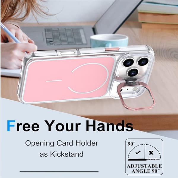 Mobilskal till iPhone 17 Pro MagSafe Lens Kickstand TPU + PC - Rosa Rosa