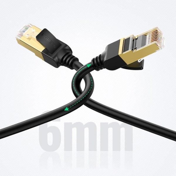 Ugreen STP RJ45 Cat 7 Verkkokaapeli 15m - Musta