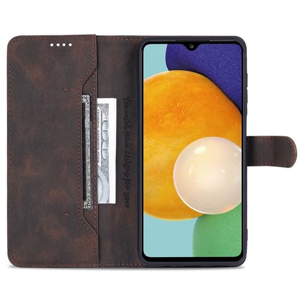 AZNS Samsung Galaxy A13 5G Plånboksfodral Konstläder - Brun