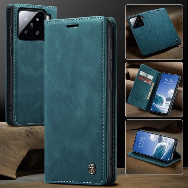 CASEME 013 Plånboksfodral för Xiaomi 15 - KonstLäder - Blå