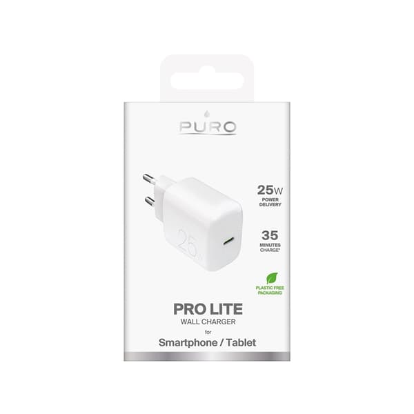 Puro Snabbladdare 25W USB-C Daily Prolite PD - Vit Vit