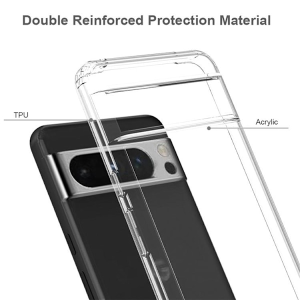 Mobilskal till Google Pixel 8 Acrylic Soft TPU - Clear Transparent