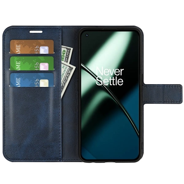 OnePlus 11 5G Plånboksfodral Calf Texture Flip - Blå Blå
