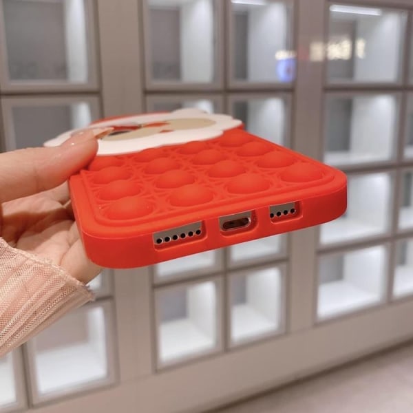 iPhone 12 matkapuhelimen suojakuori silikoni Santa Claus Pop It - punainen