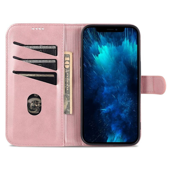 AZNS iPhone 14 Pro Max Plånboksfodral Konstläder - Roséguld