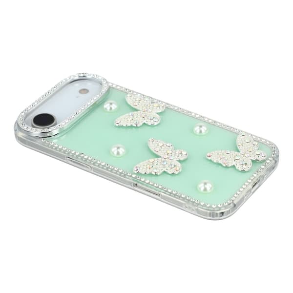 Mobilskal till iPhone Air Rhinestone Edge Pearl Butterfly Grön