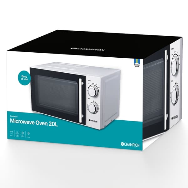 Champion Mikrobølgeovn 20L 700W - Hvid Vit