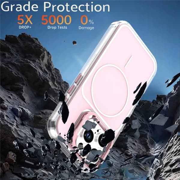 Mobilskal till iPhone 16 Pro Max MagSafe Lens Kickstand med Handrem - Rosa Rosa