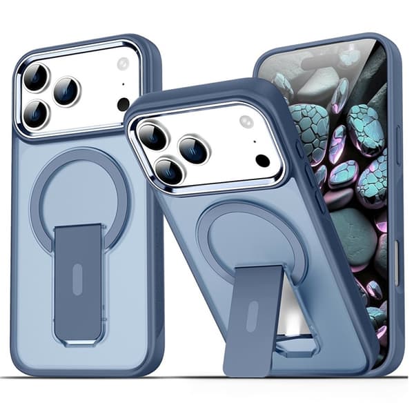 Mobilskal till iPhone 17 Pro MagSafe PC+TPU med Kickstand - Blå Blå