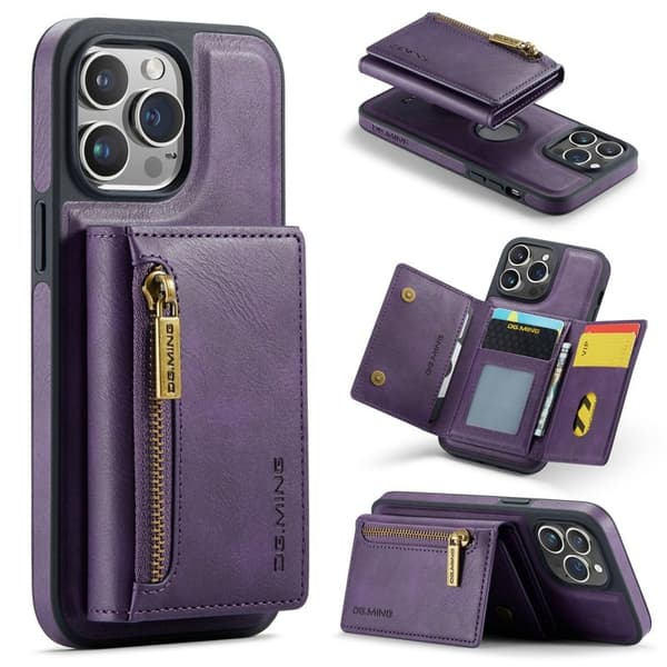 DG.MING M5 Series Mobilskal till iPhone 16 Pro Magnetiskt Konstläder Lila