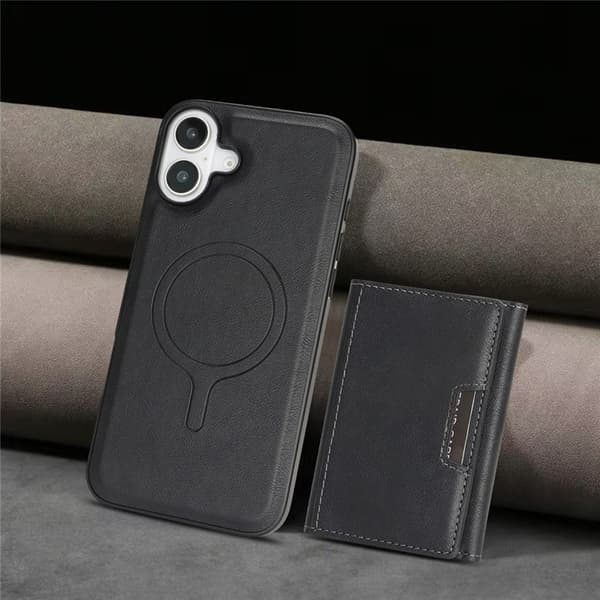 Mobilskal till iPhone 17 MagSafe Kickstand Tri-fold Korthållare Svart