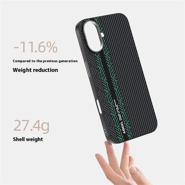 ABEEL Mobilskal till iPhone 16 Plus PC TPU Aluminium PU Läder - Textur 2