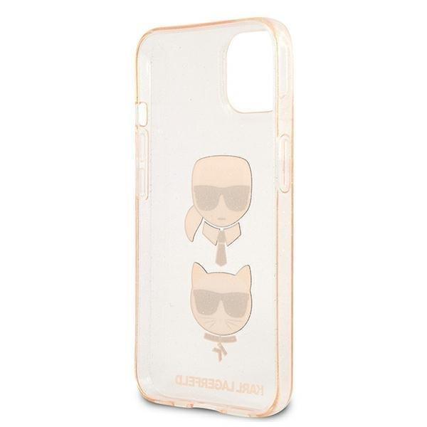 Karl Lagerfeld Glitter Karl`s & Choupette Cover iPhone 13 mini - Guld