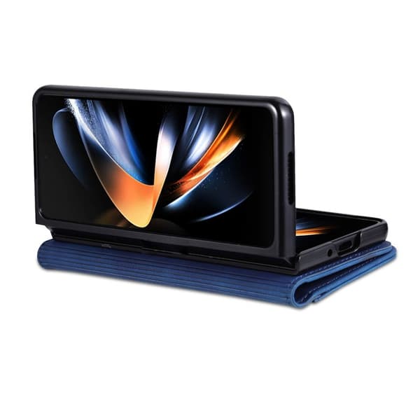 AZNS Samsung Galaxy Z Fold6 Plånboksfodral Konstläder - Blå