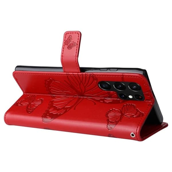 Butterfly Imprinted Fodral Galaxy S22 Plus - Röd Red