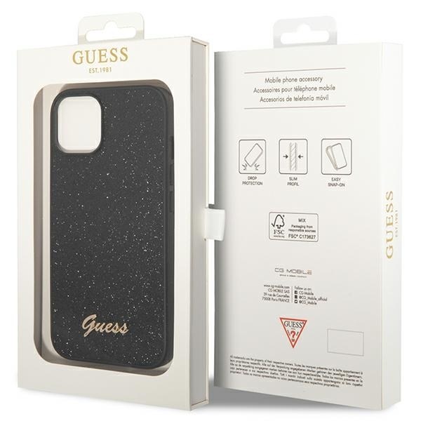 Guess Mobilskal till iPhone 14 Plus/ 15 Plus MagSafe Glitter Script