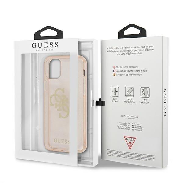 GUESS Cover iPhone 12 & 12 Pro Glitter Logo - Guld Yellow