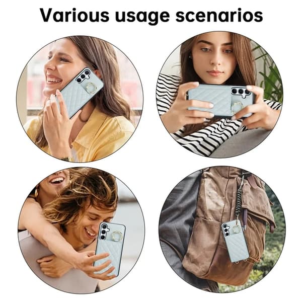 Mobilskal till Galaxy A17 5G/4G Korthållare Kickstand Rhombus - Blå Blå
