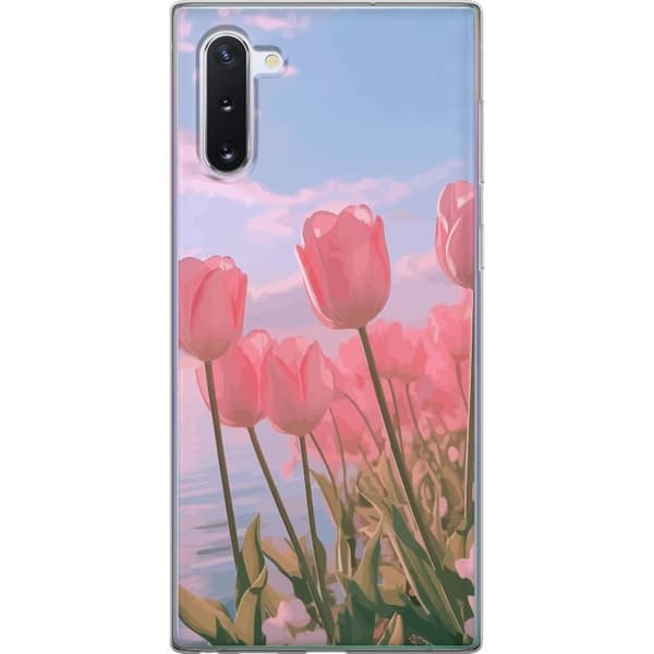 Mobilcover til Samsung Galaxy Note10 med lyserøde tulipaner
