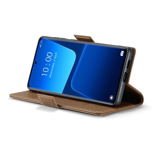 CASEME Xiaomi 13 Pro 5G Plånboksfodral Konstläder RFID-Skydd Brun