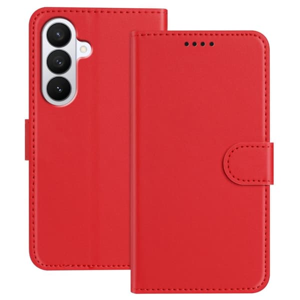 Plånboksfodral för Samsung Galaxy S26 Plus Konstläder Ställ - Röd