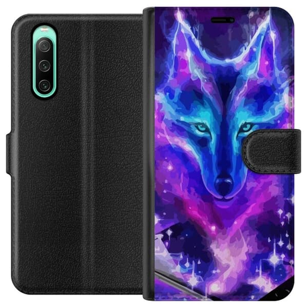 Plånboksfodral till Sony Xperia 10 IV med Neon Varg