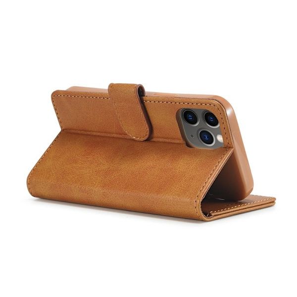 LC.IMEEKE iPhone 12 Pro Plånboksfodral Konstläder - Brun