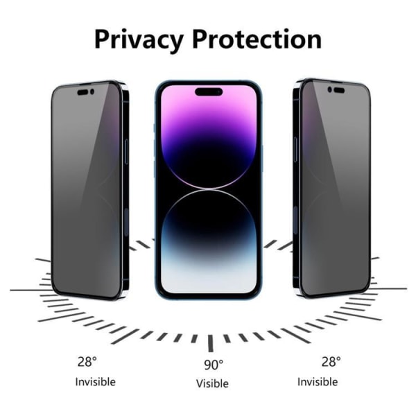 [2-PACK] Privacy hærdet glas skærmbeskytter iPhone 14 Pro