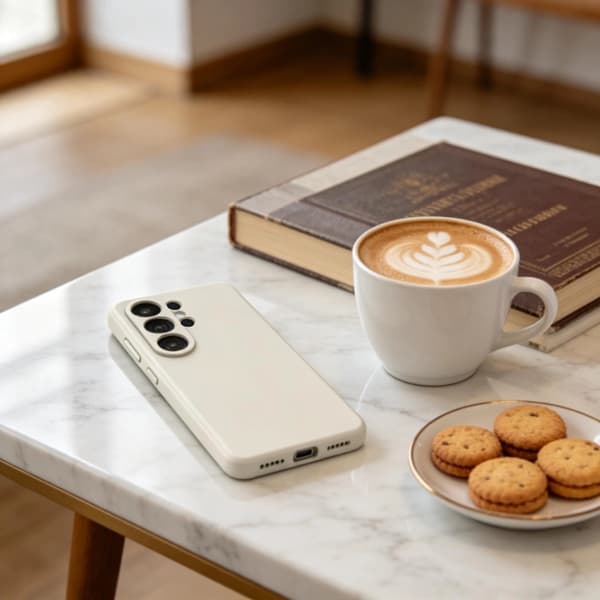 Tech-Protect telefonetui til Galaxy S26 Ultra Magsafe silikone - Cosmic Latte Beige