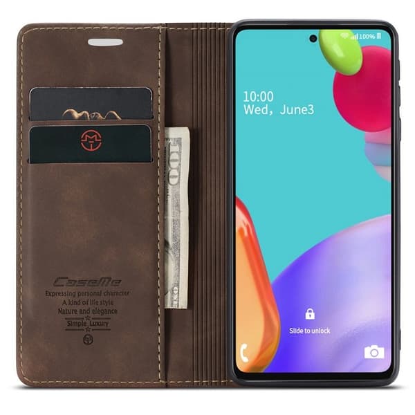 CASEME Plånboksfodral Konstläder till Samsung Galaxy A52 5G - Brun