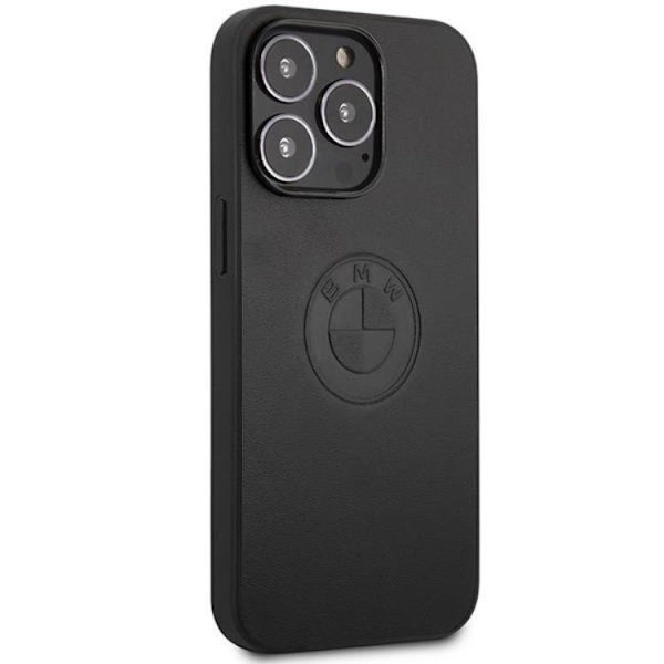 BMW iPhone 13 Pro/13 Mobilskal Läder Embossed - Svart Svart
