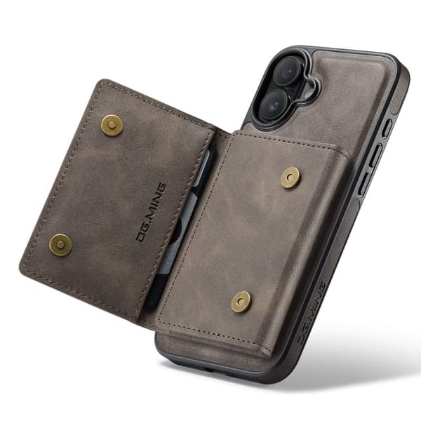 DG.MING M5 Series Mobilskal till iPhone 16 Magnetiskt Konstläder Brun