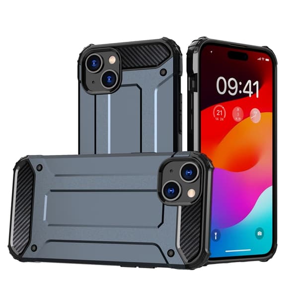 iPhone 15 -puhelimen suojakuori Hybrid Armor - Sininen Blå