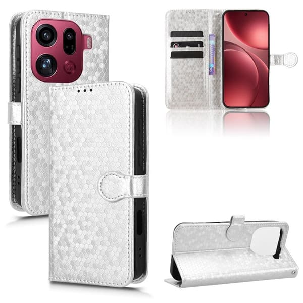 Oppo Find X9 Pro 5G Plånboksfodral Konstläder Med Handledsrem - Silver
