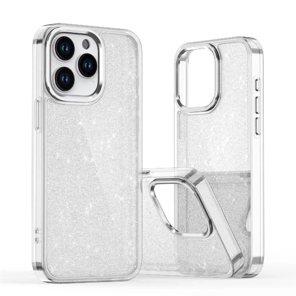 Telefontaske til iPhone 16 Glitter - Gennemsigtig Vit