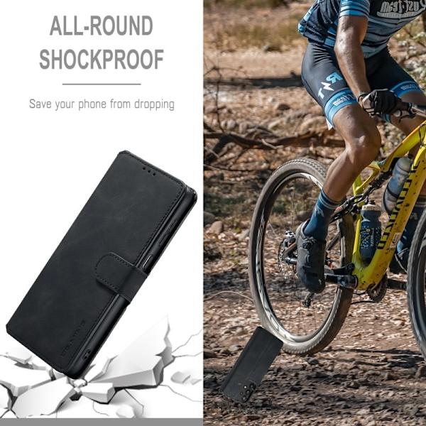 DG.MING Samsung Galaxy A33 5G Konstläder Plånboksfodral Retro Stil Svart