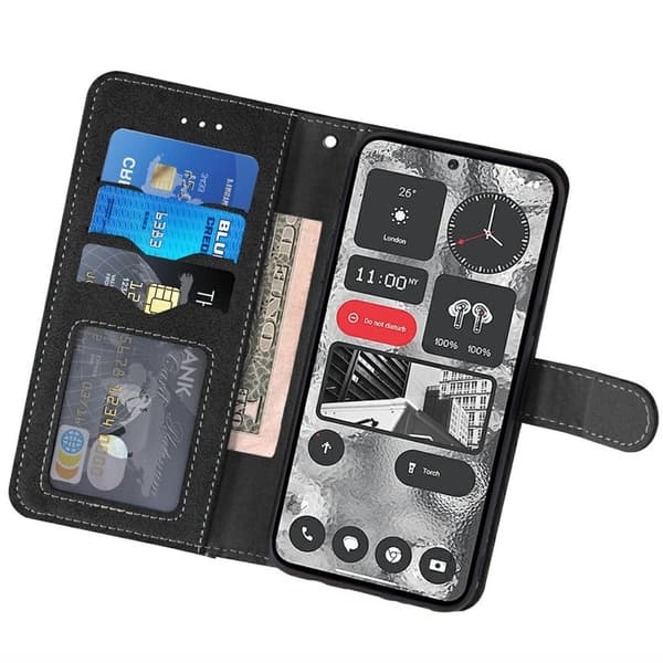 Samsung Galaxy S26 Plus Plånboksfodral Retro Konstläder - Svart