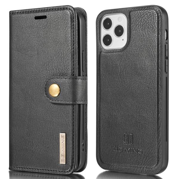 DG.MING iPhone 13 Pro Max Äkta Läder Plånboksfodral 2-i-1 Svart