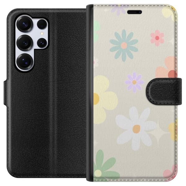 Plånboksfodral till Samsung Galaxy S25 Ultra med fejdande blommor