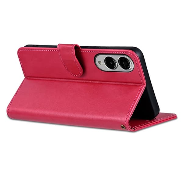 AZNS Samsung Galaxy S25 Edge Plånboksfodral Anti-Scratch Konstläder - Röd