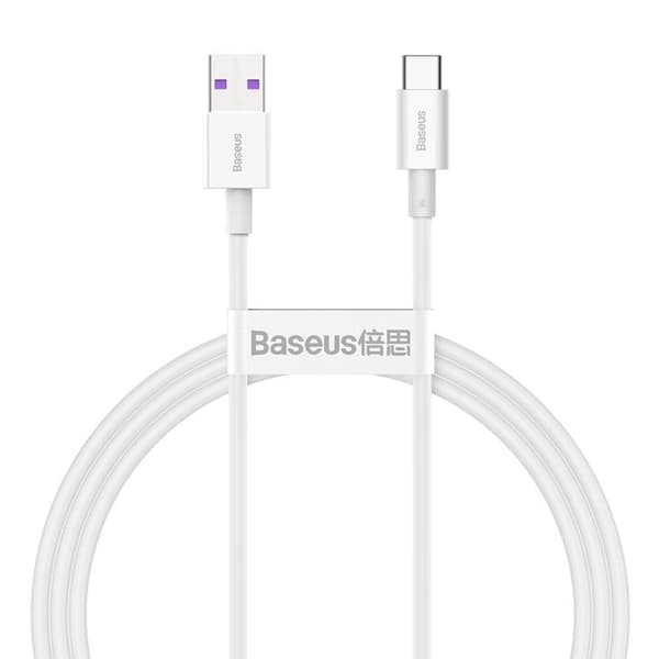 Baseus Superior USB-A til USB-C 66 W Kabel 1 m - Hvid Vit