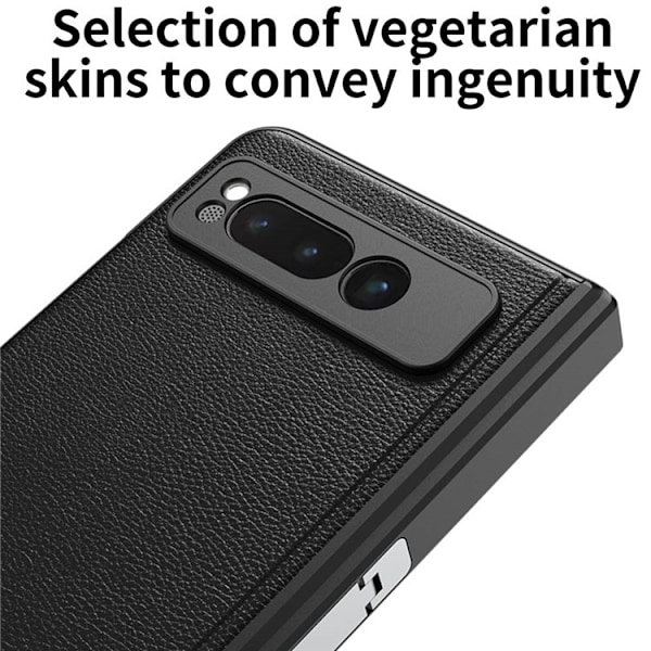 GKK Google Pixel Fold Mobilskal Kickstand PU-Läder Carbon - Svart Svart
