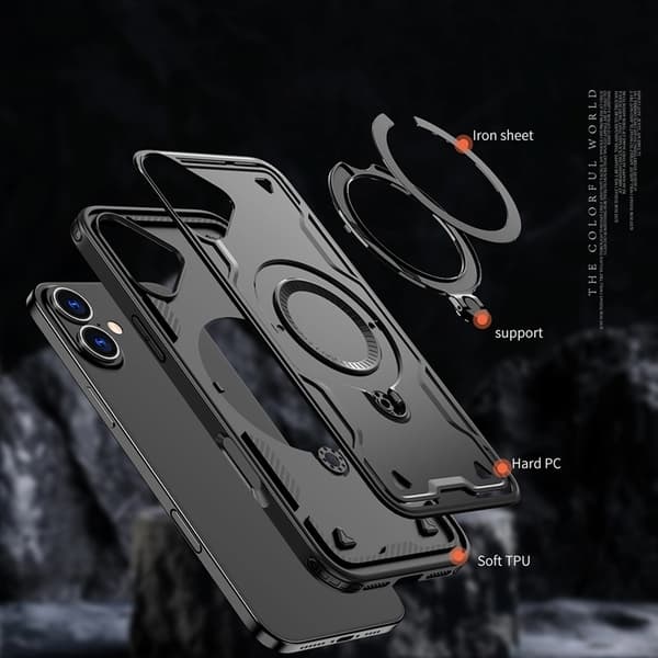 Mobilskal till iPhone 16 Plus MagSafe Hybrid Armor Trendy - Svart Black