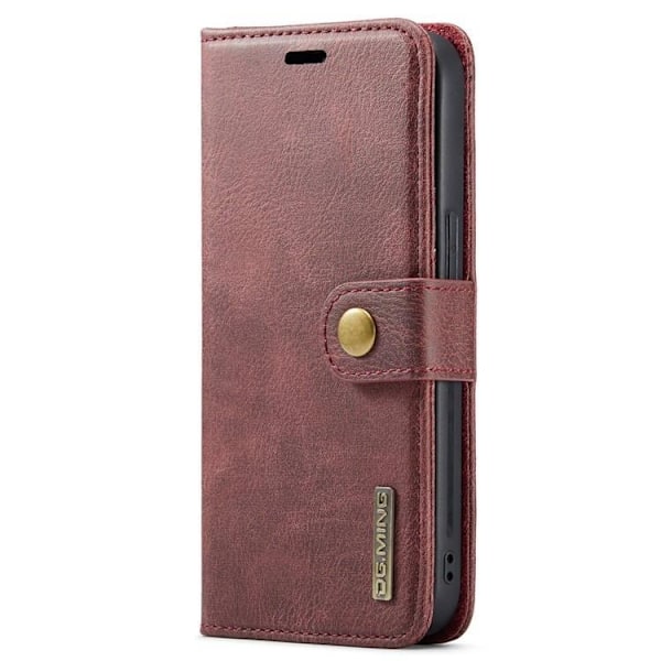 DG.MING iPhone 15 Pro Max Plånboksfodral Äkta Läder 2in1 - Röd