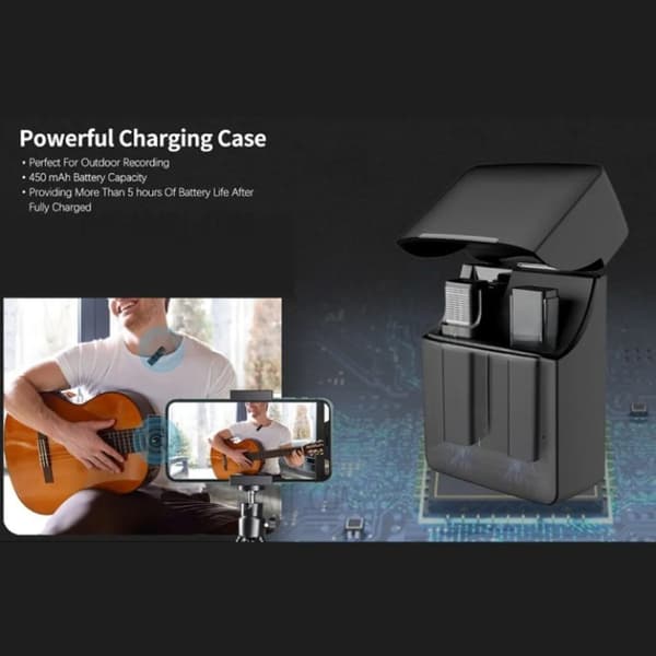 Lavalier Lightning Trådlös Mini 2.4GHz Mikrofoner - Svart Black