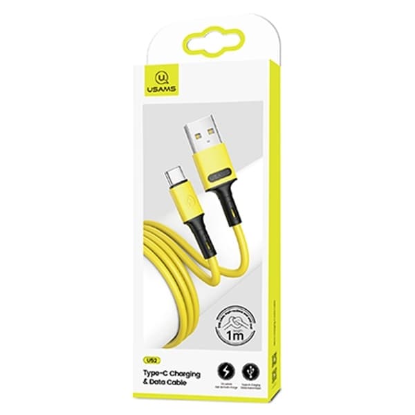 USAMS Kabel U52 USB-C 2A Snabbladdning 1m (US-SJ436) - Gul